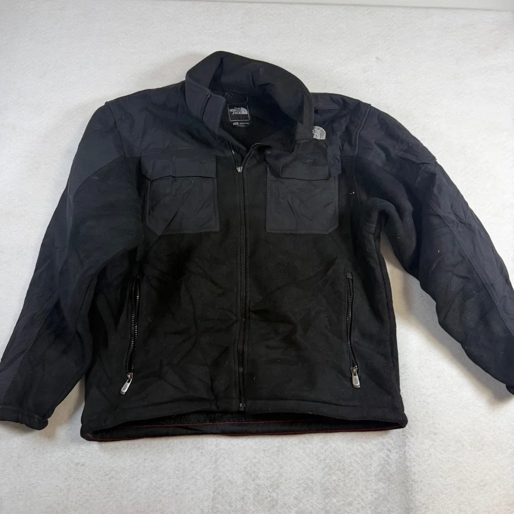 The North Face Mens Black Denali Fleece Full Zip Jacket Mixed Media M